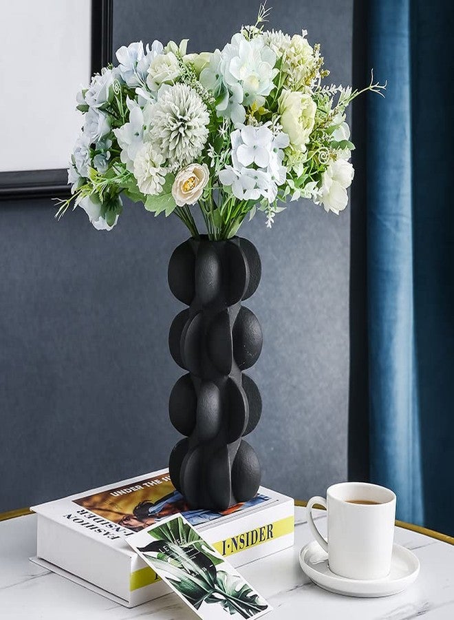 Biyread 9-Inch Ceramic Flower Vase for Modern Farmhouse Decoration, Black Flower Vase for Home Decor Living Room, Home, Office, Centerpiece,Table and Wedding (Small, Black) - Image 5